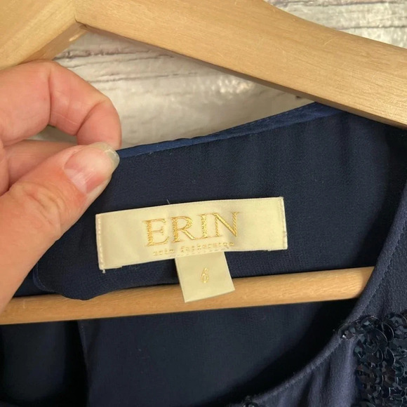 ERIN FETHERSTON Cocktail blue sparkly dress  size 6 - Picture 4 of 10